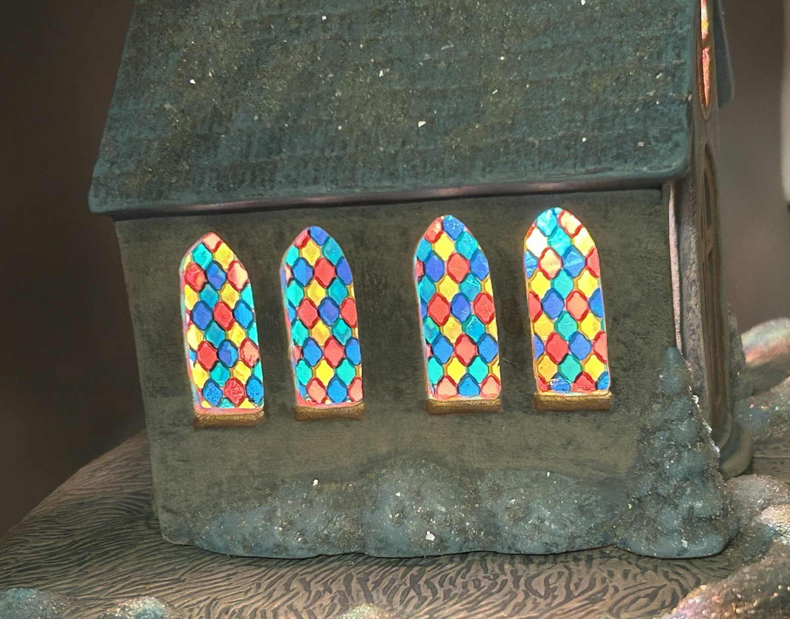 Vintage Scioto Painted Ceramic Church Chapel ~ Light Up Snow Village Christmas