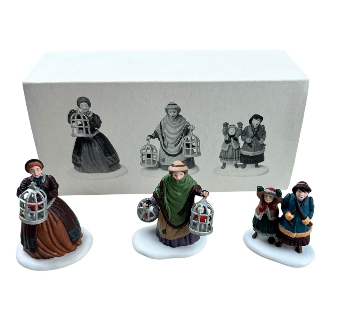 Department 56 5803-3 Christmas Village Accessory The Bird Seller Set of 3