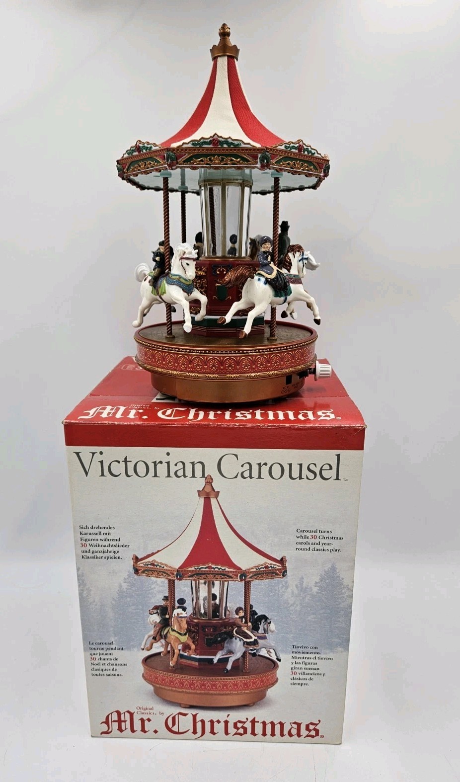 Mr. Christmas Victorian Carousel Musical Rotating 30 Classic Songs New Open Box