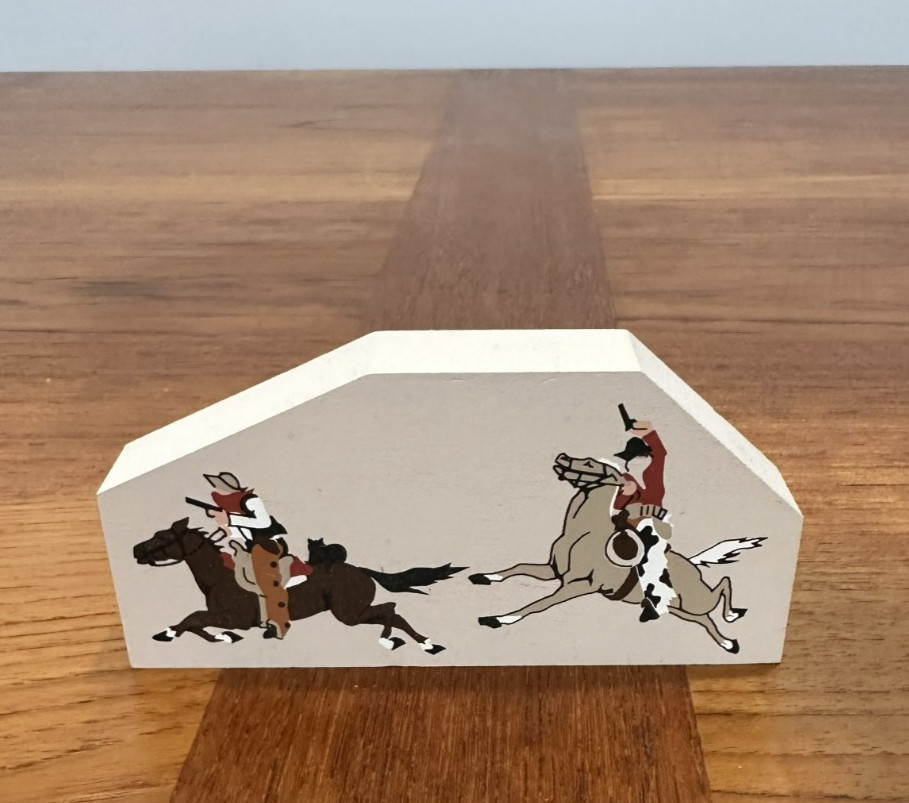 Retired 1995 Cat’s Meow Village Shelf Sitter – L9511 OUTLAWS Lionel Train Series