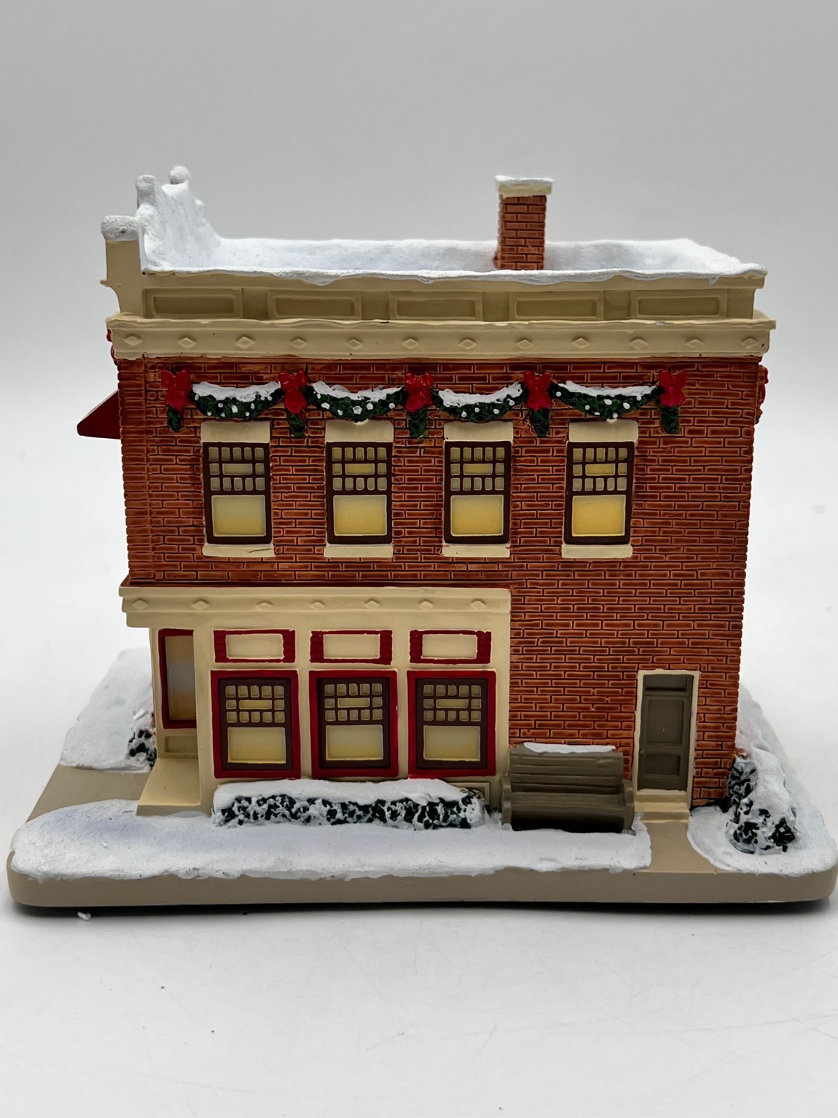 Hawthorne Village Shuffleton’s Barber Shop Norman Rockwell Christmas Village COA