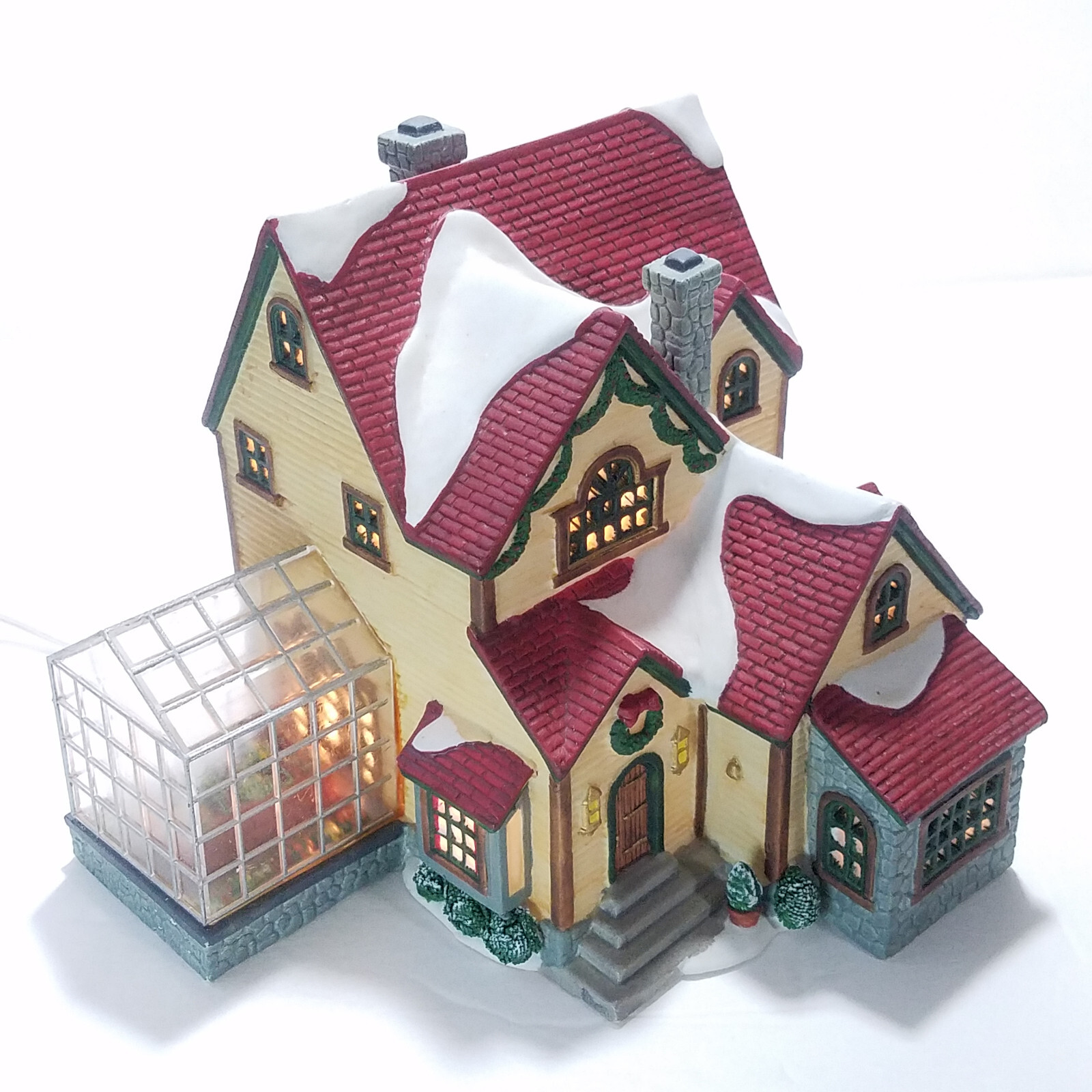 Lemax 1998 Nancy’s Nurseries Jukebox Junction #85279 Greenhouse Chimney Red Tile