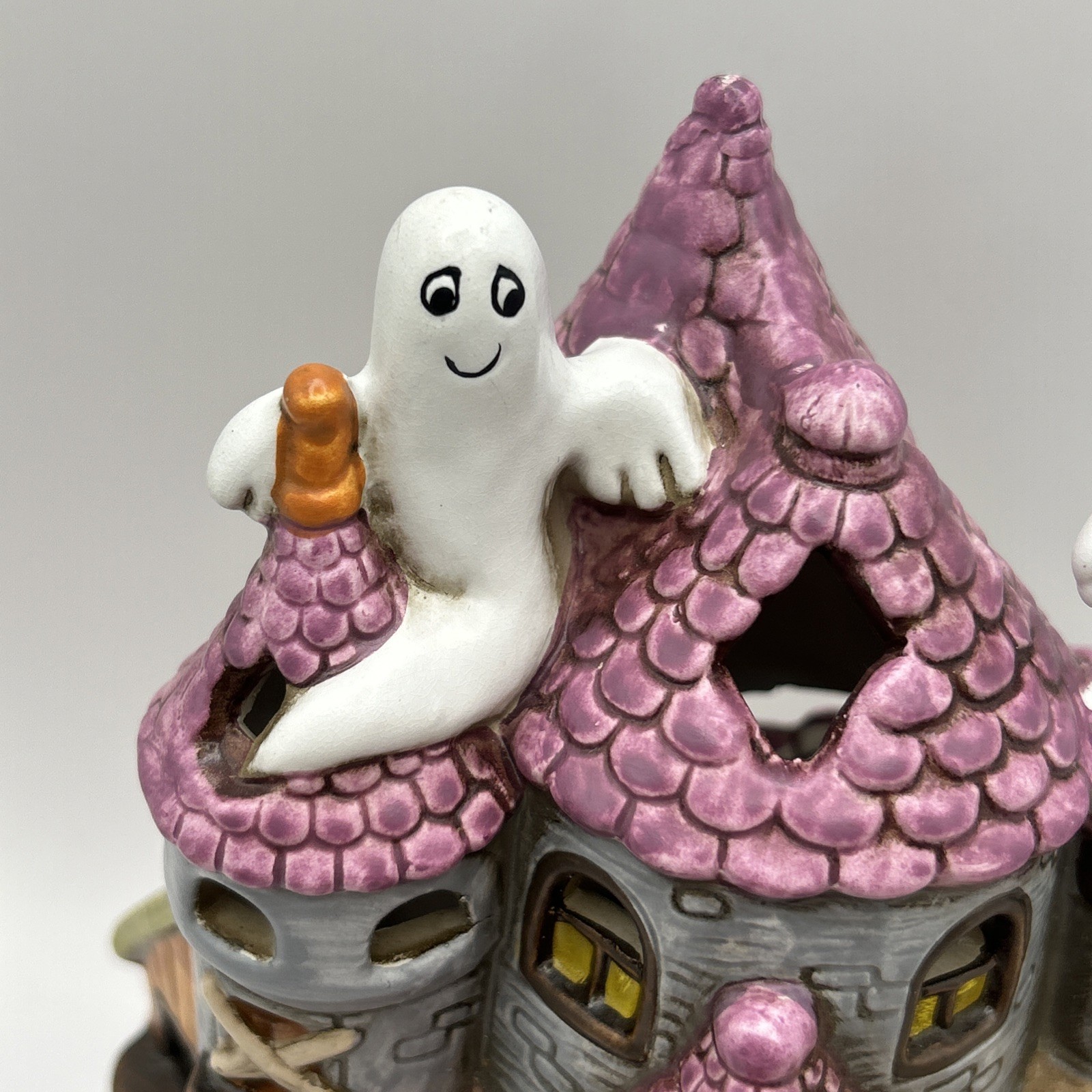 1989 Colonial Village Lefton China Haunted Castle Byron Wood Halloween Vintage