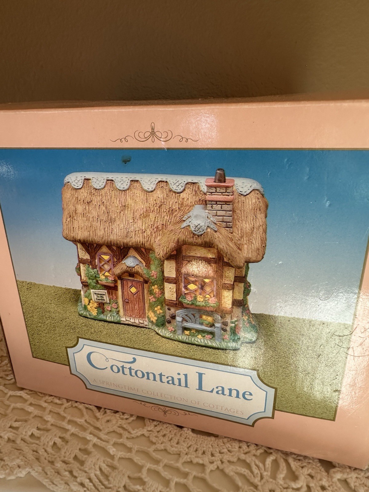 Cottontail Lane Ceramic Village Houses (3) Midwest of Cannon Falls Hand Painted