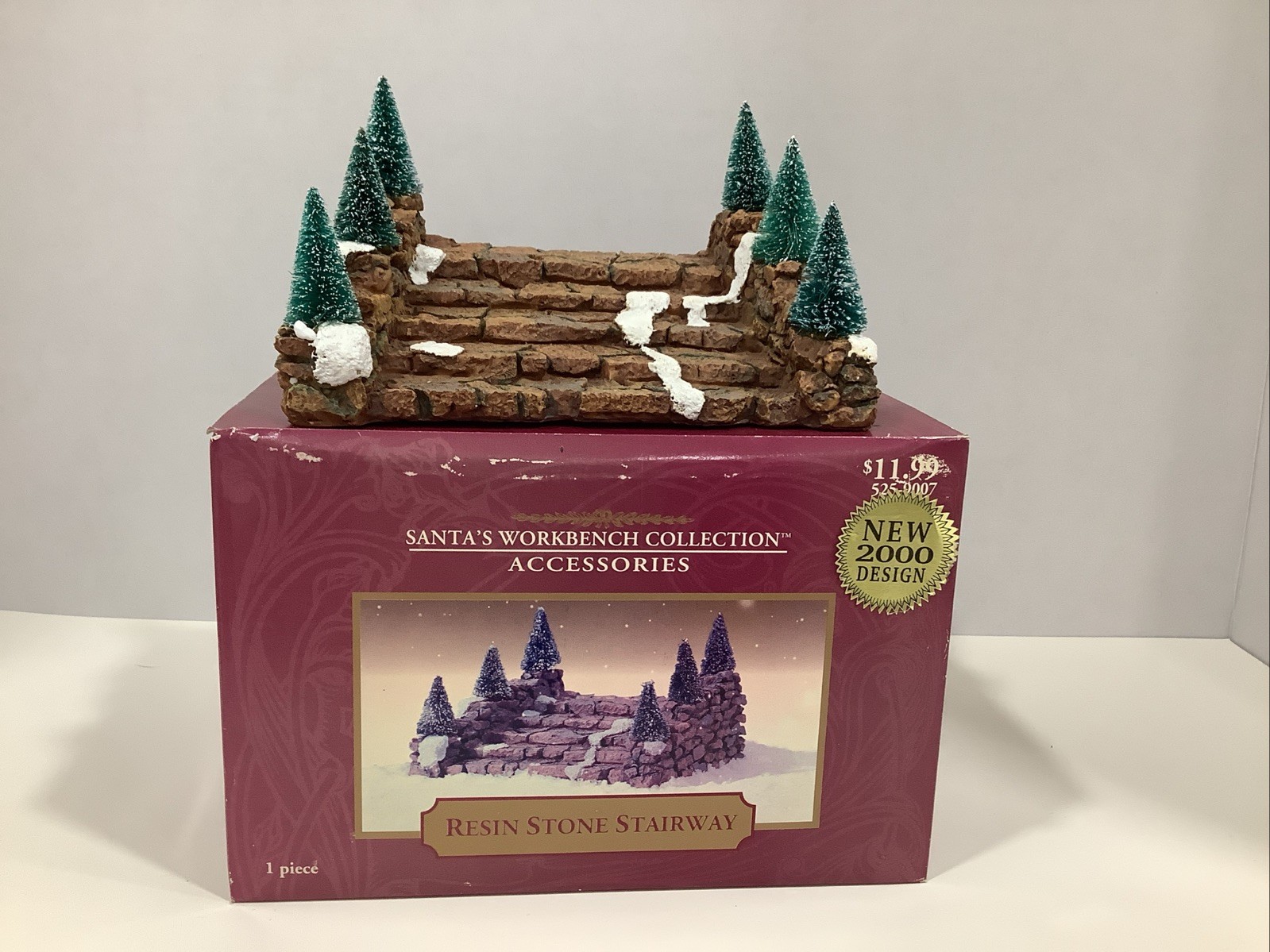 Santa’s Workbench Collection Accessory #525-9007 Resin Stone Stairway, Year 2000