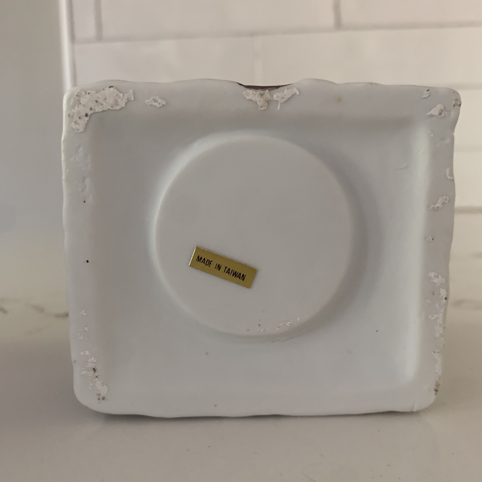 Vintage Porcelain Snow House Tealight Candle Holder Christmas Village Taiwan