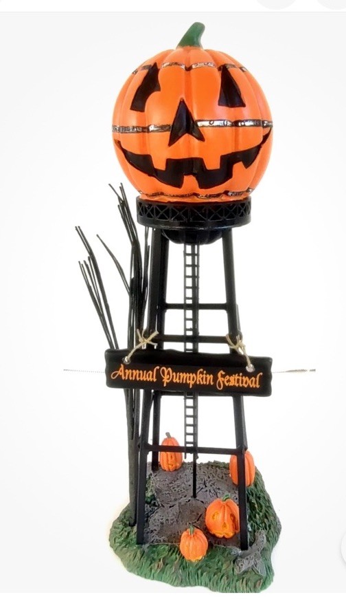 Dept 56 Halloween Village Accessory Haloween Pumpkin JOL Water Tower #56.53223