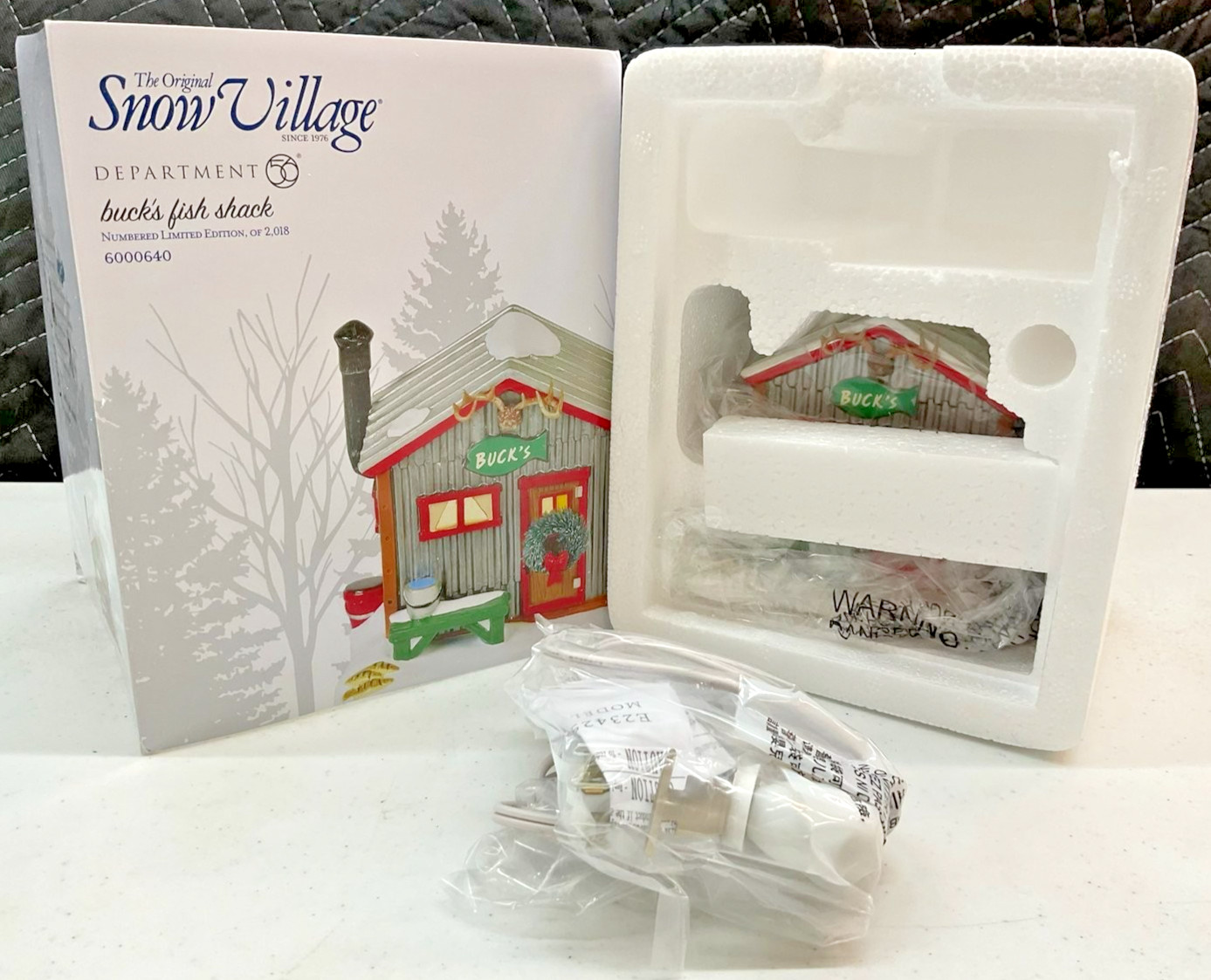 Dept 56 Snow Village, Buck’s Fish Shack 6000640 Ltd. Edition RET NEW – FREE SHIP