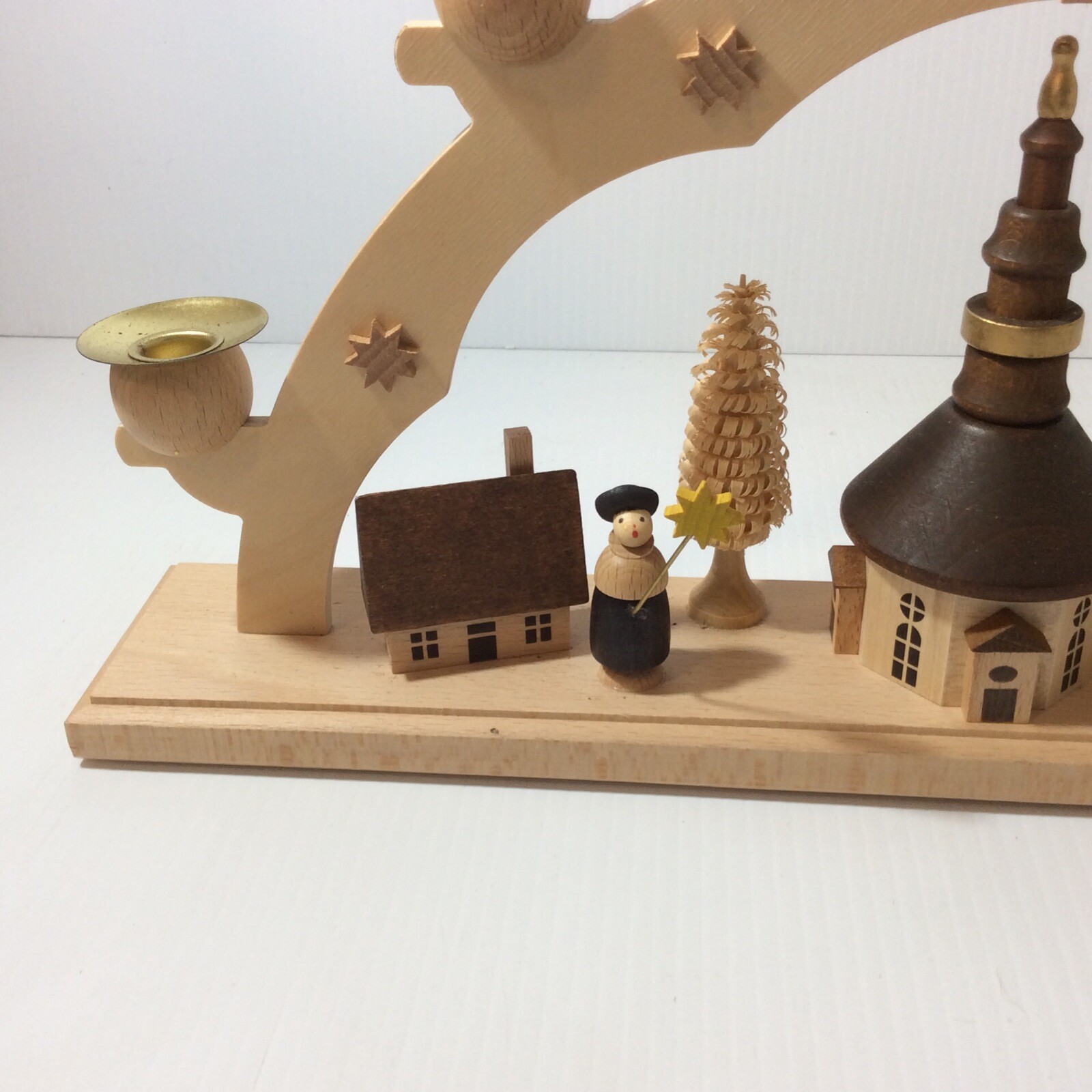 R G Seiffen Church Village Candle Arch Christmas Ornament Wood Handmade Germany