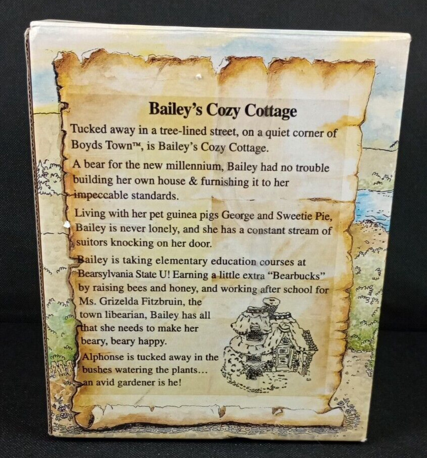 Boyds Bears Resin 5.0 Inch Bailey’s Cozy Cottage Bearly Built Villages Figurine