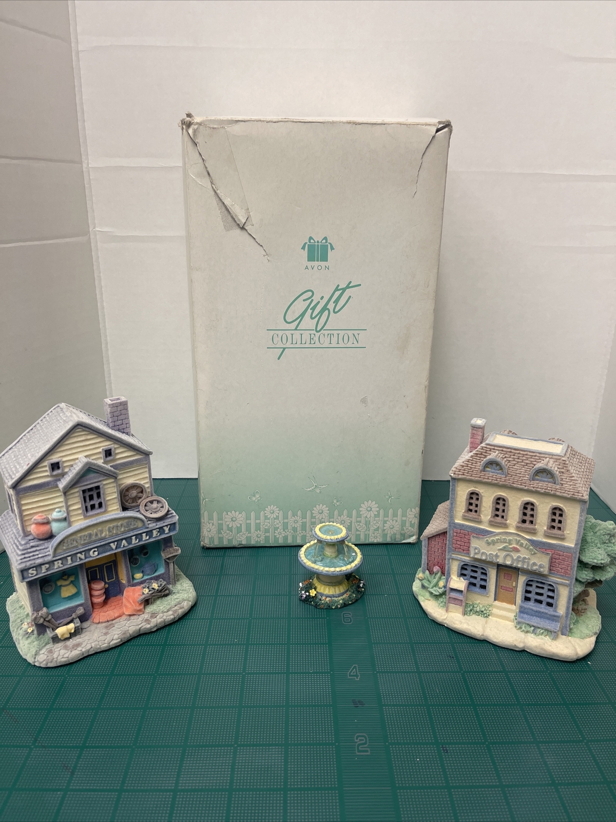 Two Little Lighted Houses Post Office And General Store Battery Operated