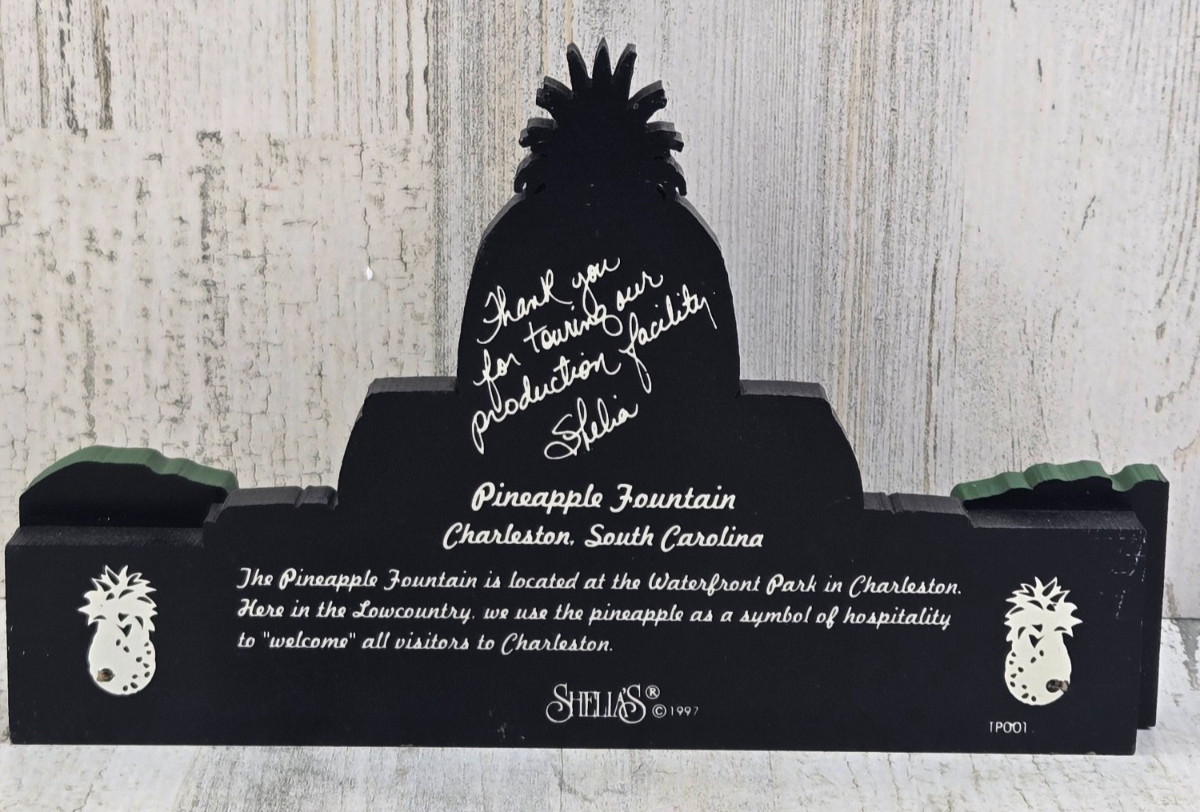 Shelia’s Collectibles Pineapple Fountain Charleston South Carolina Shelf Sitter