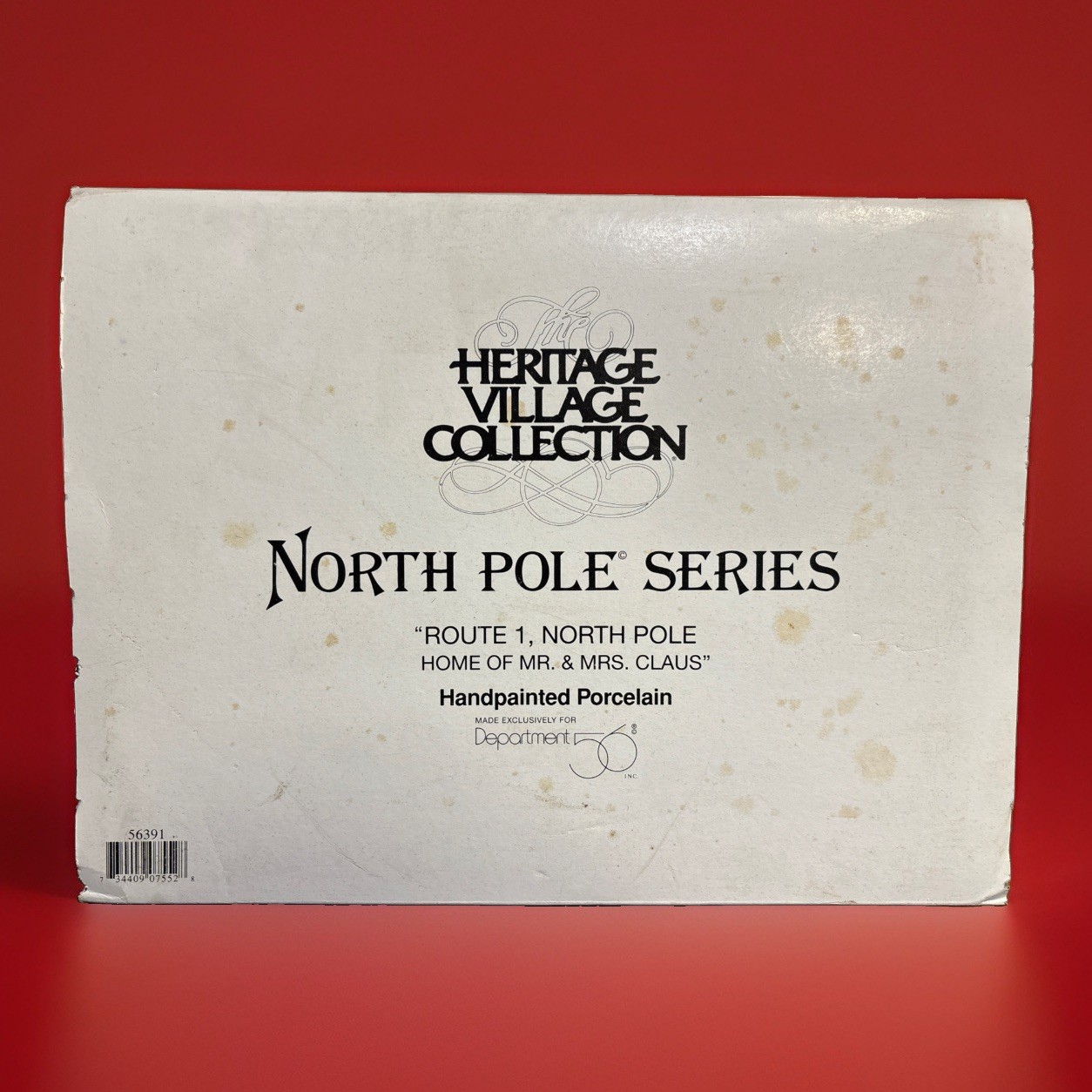 Dept 56 “Route 1 North Pole Home of Mr & Mrs Claus” W/ Light & Box Complete Mint