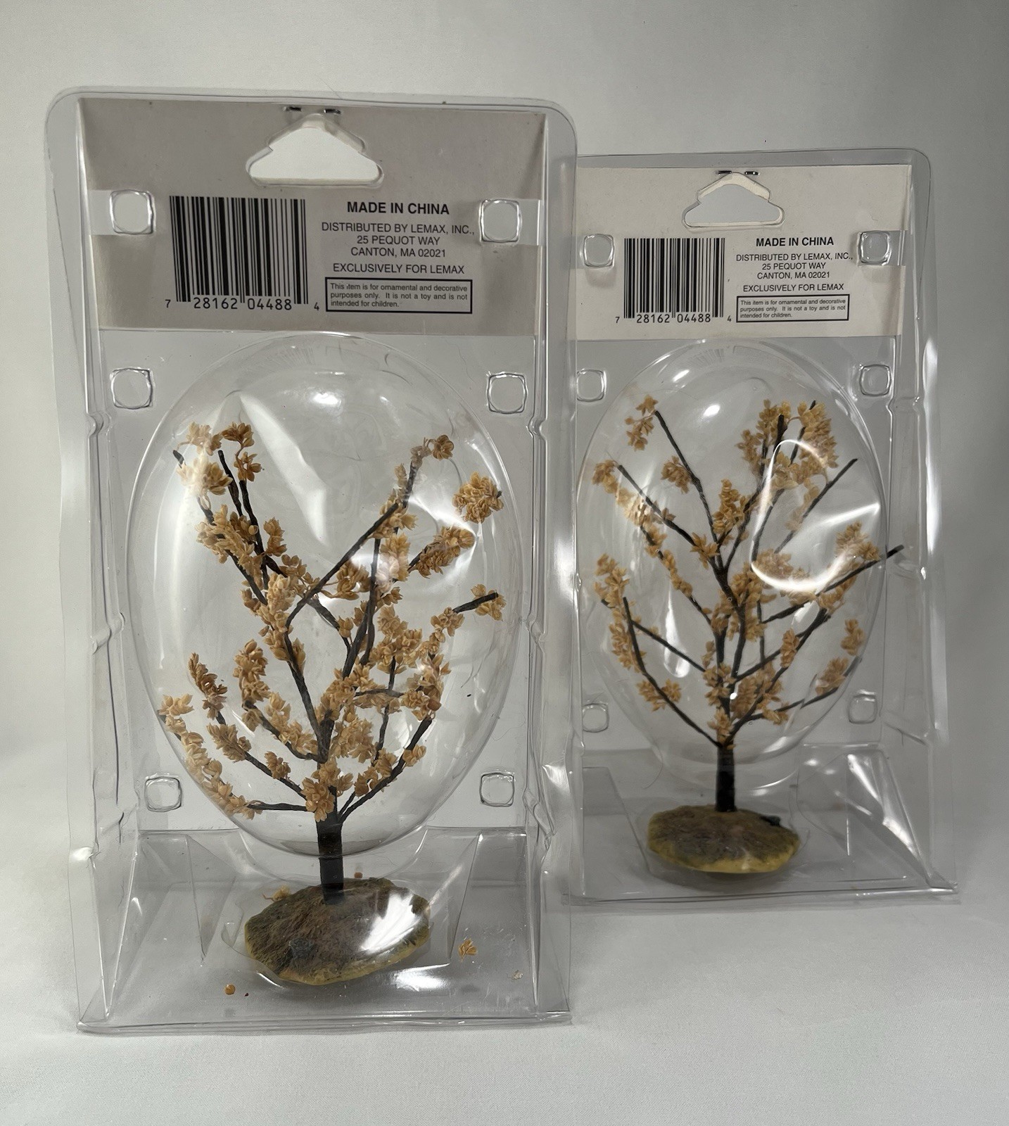 Lot of 2 Lemax Flowering Magnolia Tree Medium 6” Village Landscapes 2000