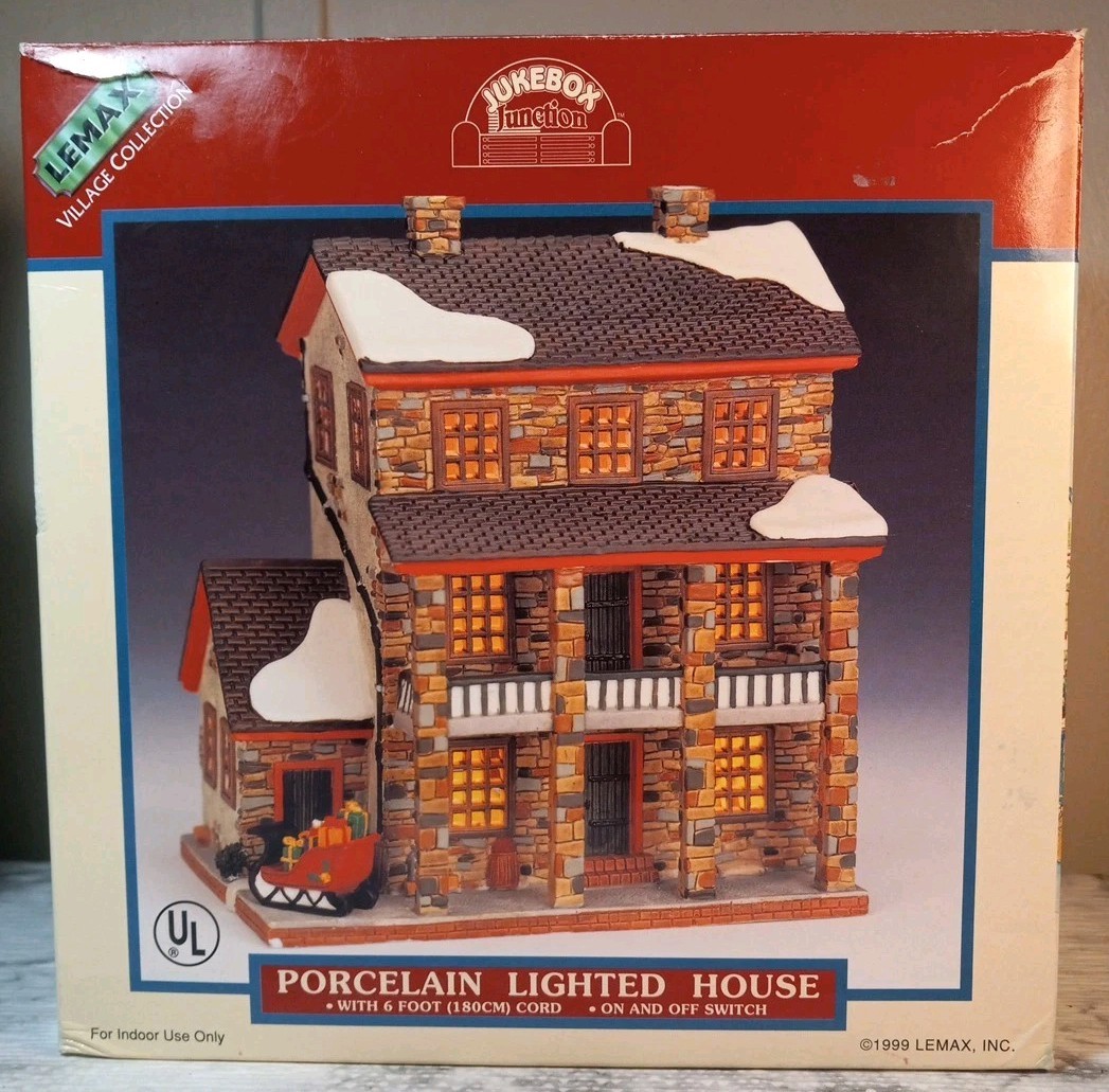 Lemax Jukebox Junction Porcelain 3 Story Cottage 1999 Village Collection