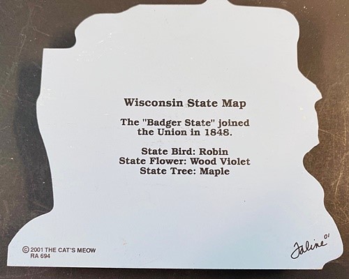 Cat’s Meow Wisconsin State Map RA 694 featuring State Bird,Flower,Cities & More
