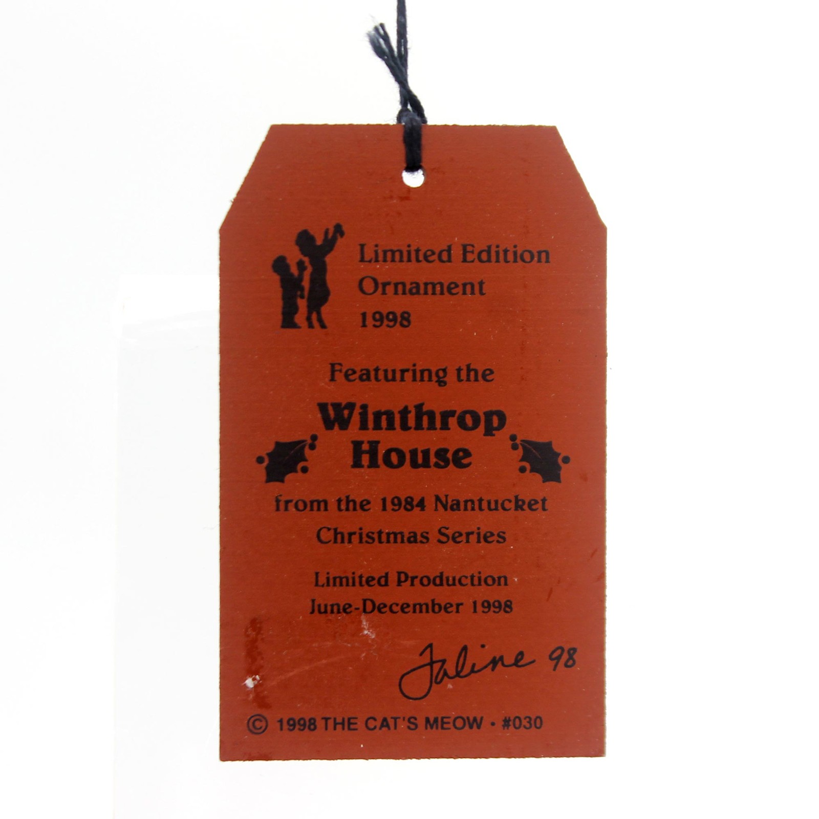 Cats Meow Village Winthrop House Ornament Wood Limited Edition 1998 Retired 030
