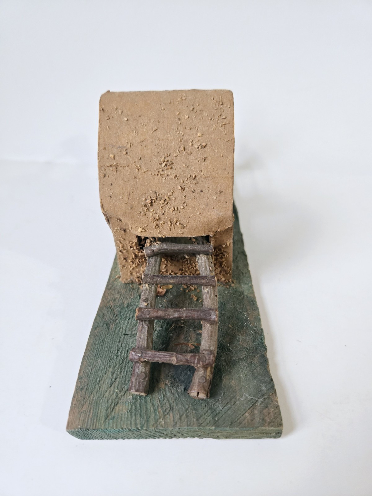 Vintage wooden village wood log building putz chicken coop barn Germany
