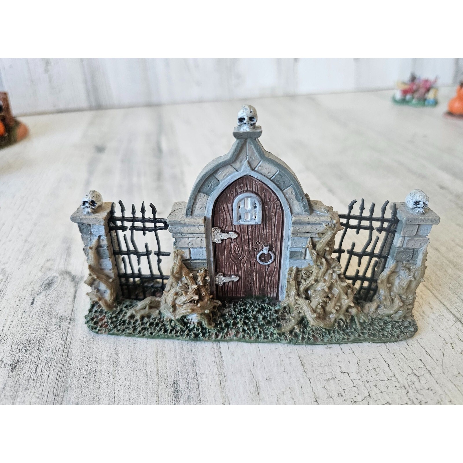Lemax door gate cemetery entrance Halloween village accessory