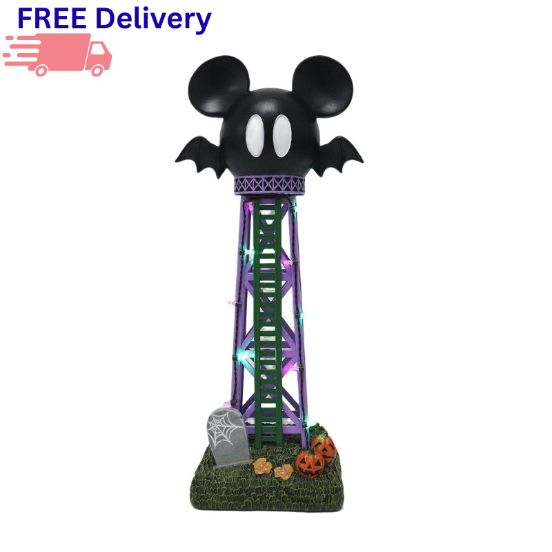 Halloween Village Set 10 Pc Pre-Lit Musical Haunted House Figurine Decor New