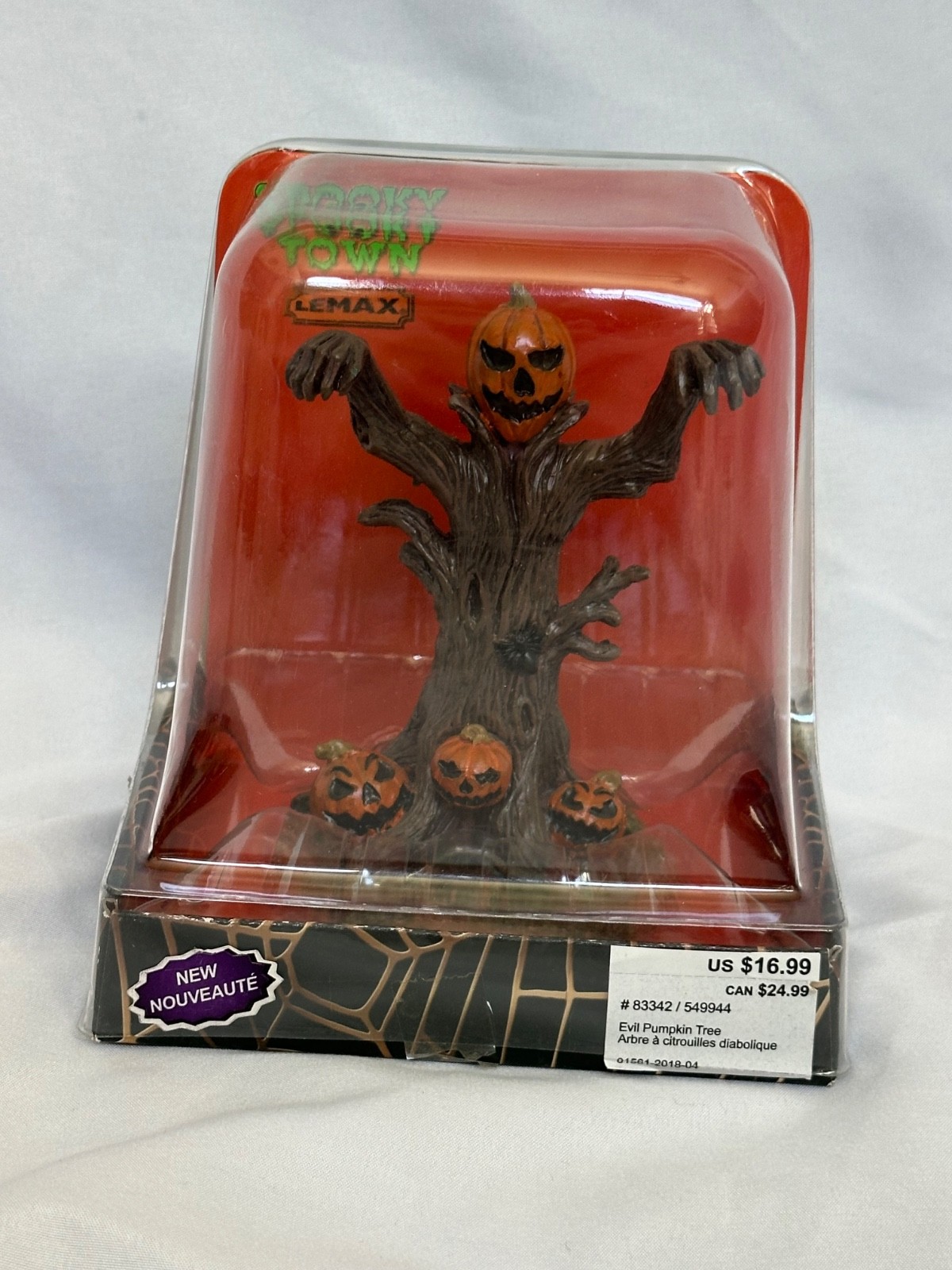 2018 Lemax Spooky Town Table Accent Halloween Holiday Evil Pumpkin Tree 83342