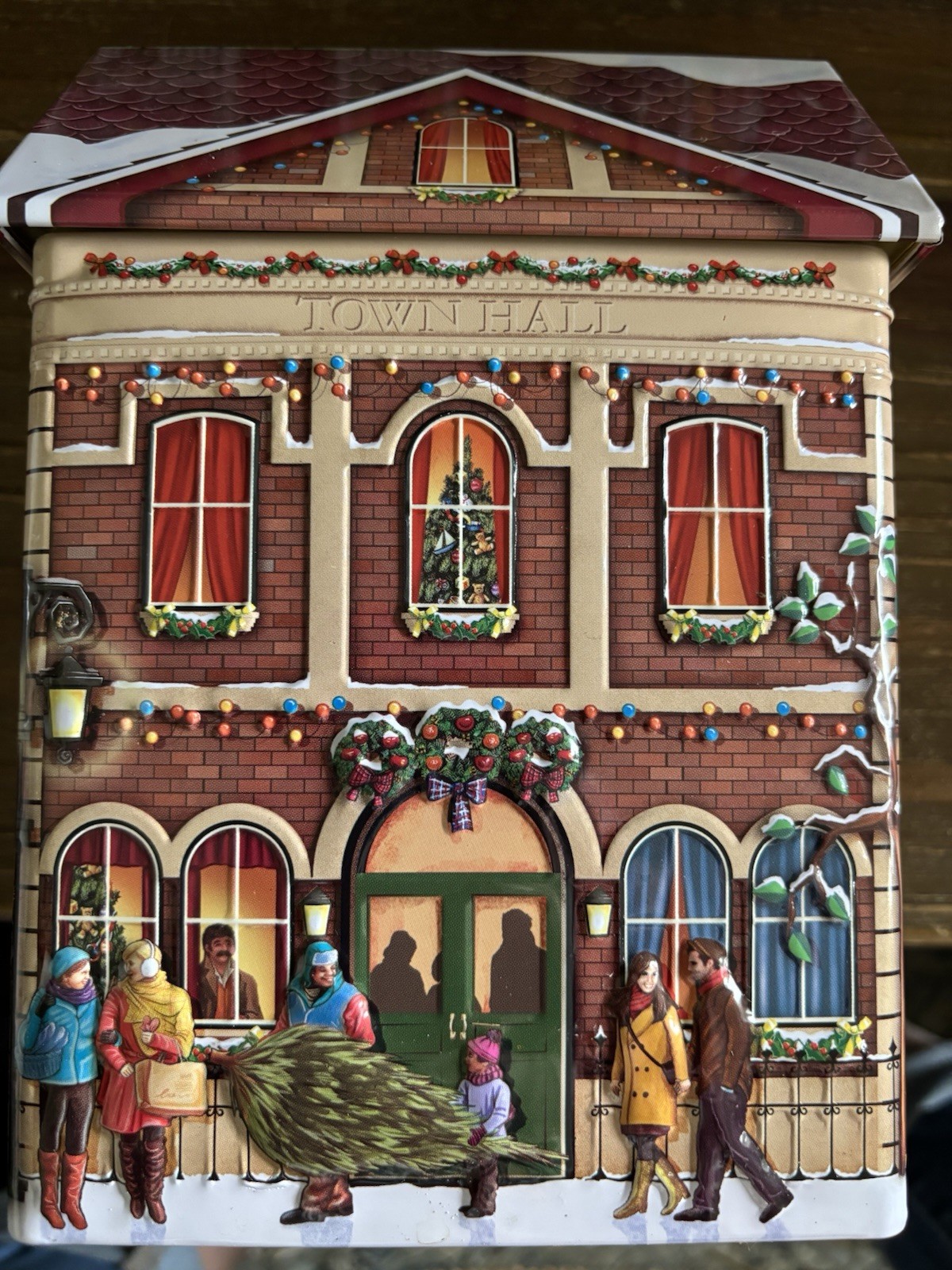 Harry London Christmas Village Tin Collection 15 Piece Set Post Office Houses