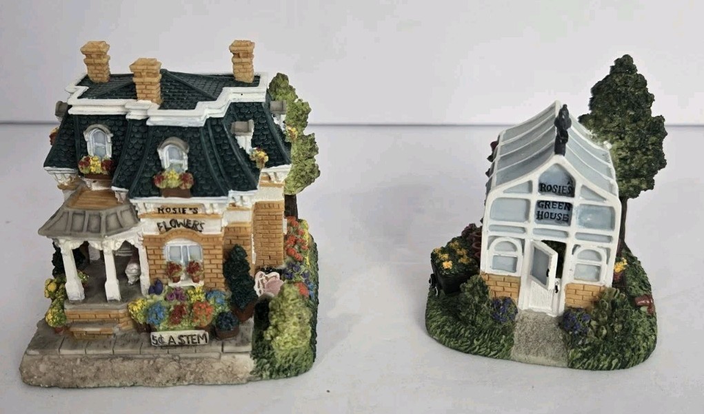 Rosies Flower Shop Liberty Falls Village Miniature Building All In One 2 Pack