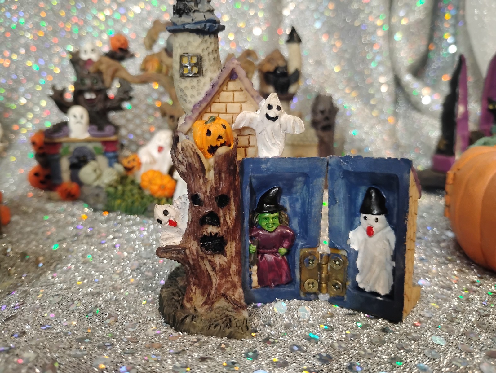 Lot of 13 Assorted Small Halloween Village Figures 1″-3″ – See Pictures