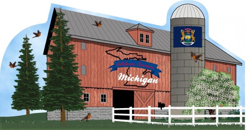 Cat’s Meow Village American State Barn Michigan #R1170 NEW *SHIPPING DISCOUNTS*