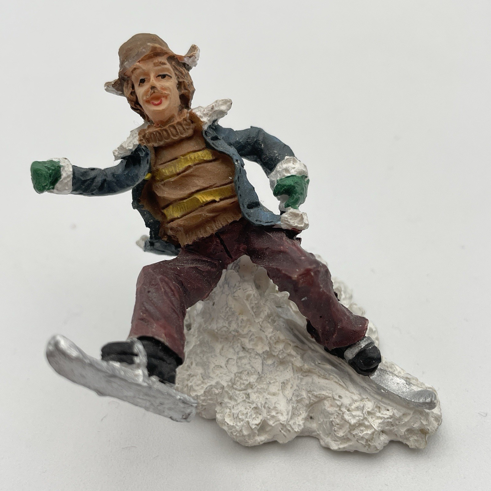Christmas Village Accessories Man Falling Skating Ice Small Piece Replacement