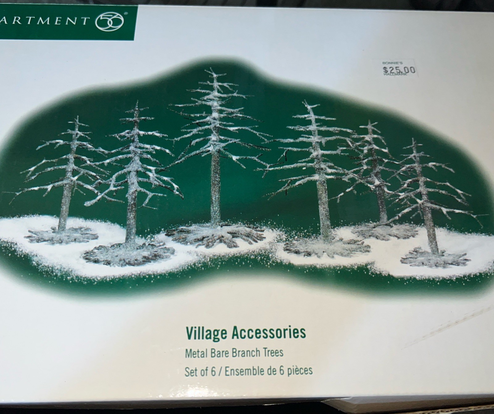 Department 56 Metal Bare Branch Trees Set of 6 Christmas Village W/ Box 5652931
