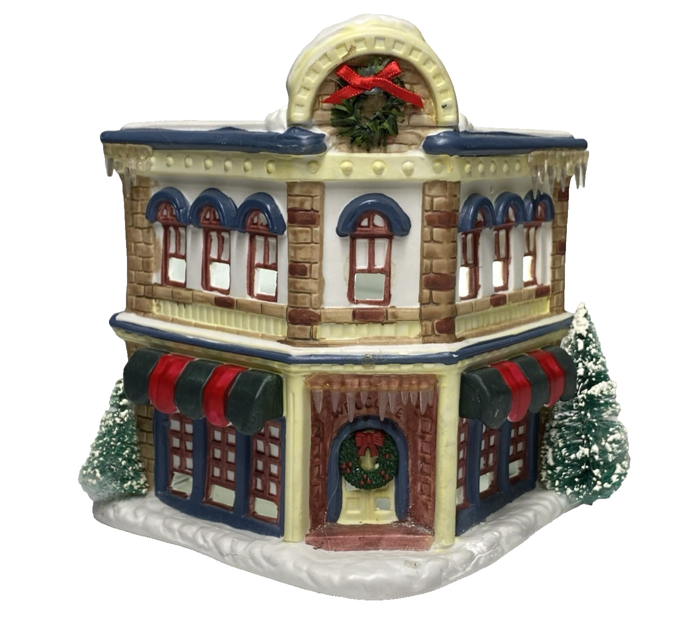 Christmas Valley Collection 10″ Illuminated Porcelain Victorian Store Shop 1991