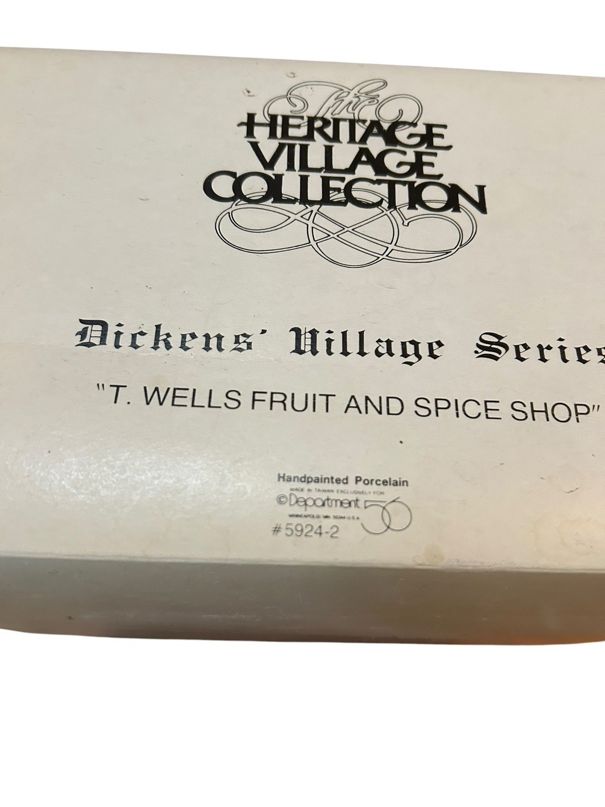 Vintage Department 56 Dickens’ Village Series T. Wells Fruit And Spice Shop 1988