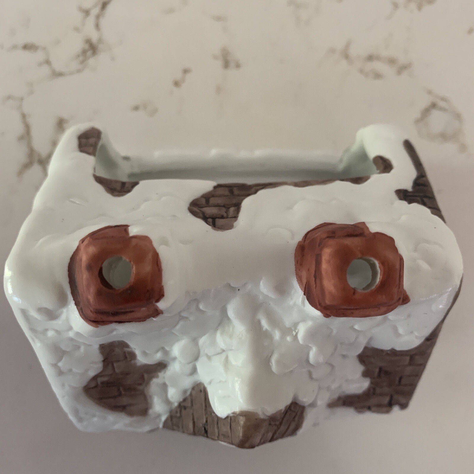 Vintage Porcelain Snow House Tealight Candle Holder Christmas Village Taiwan