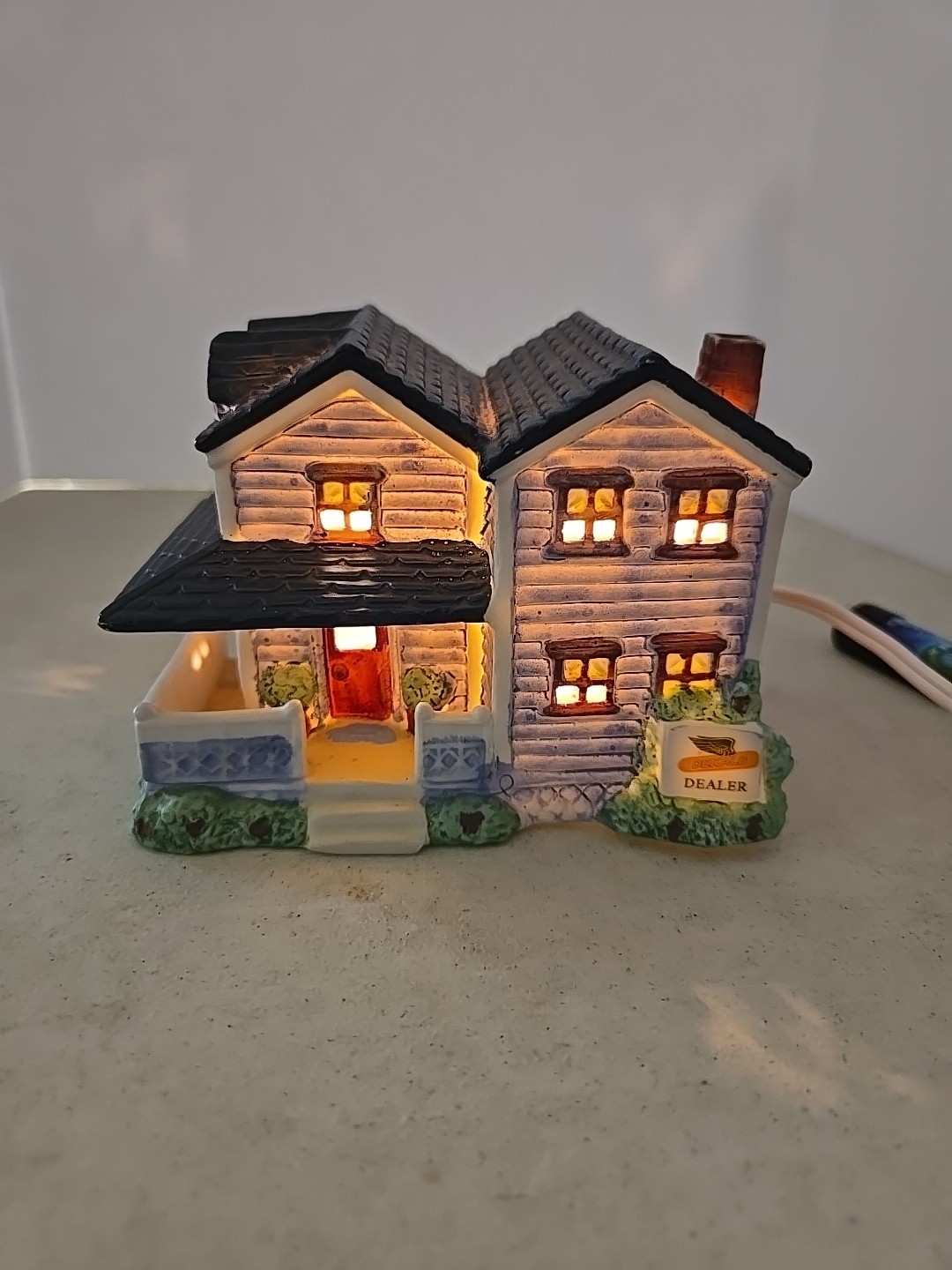 Ceramic Cottage With Light- 3.25 In Tall & 5 In Long. Works!
