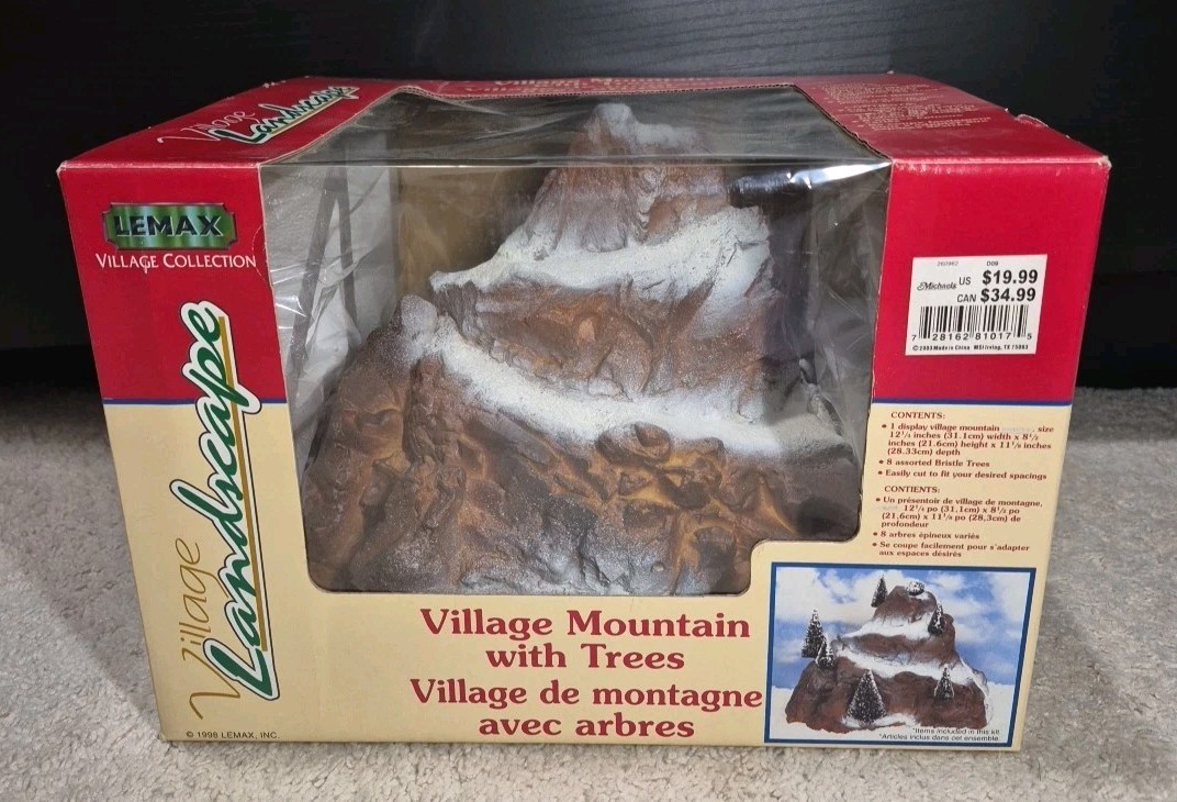 1998 Lemax Village Collection Landscape VILLAGE MOUNTAIN WITH TREES 81017A New