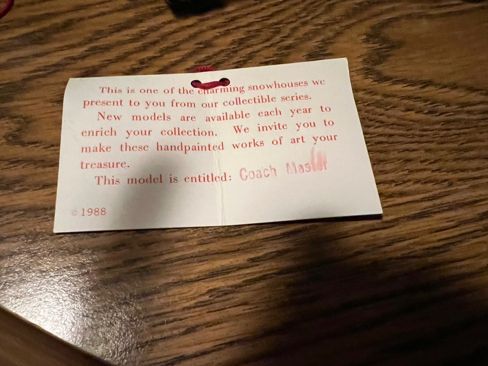 Coach master Yuletide 1988 Made In Taiwan lighted Christmas Village With Figures