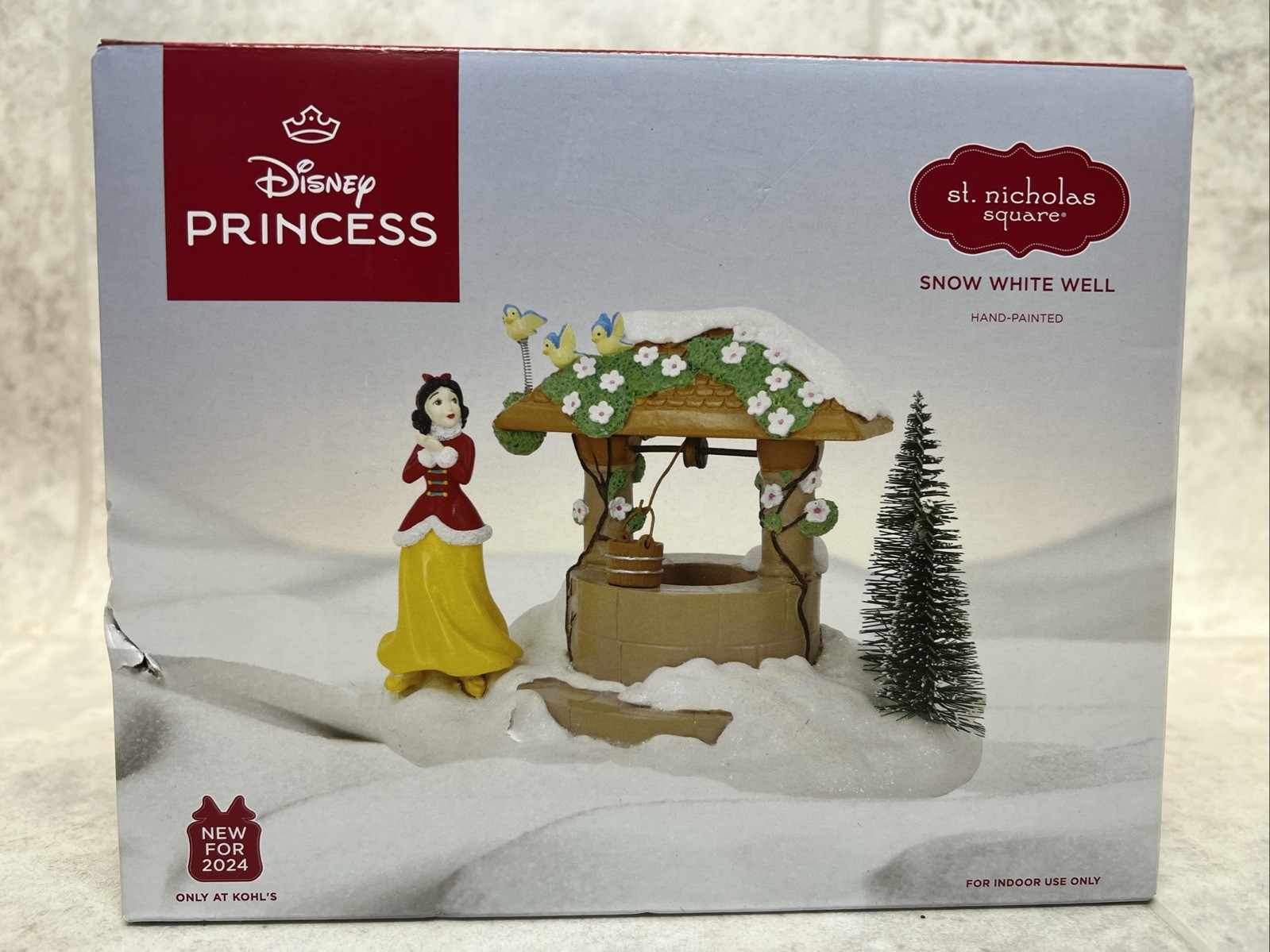 St. Nicholas Square Village Disney Princess Snow White Well Hand Painted- New