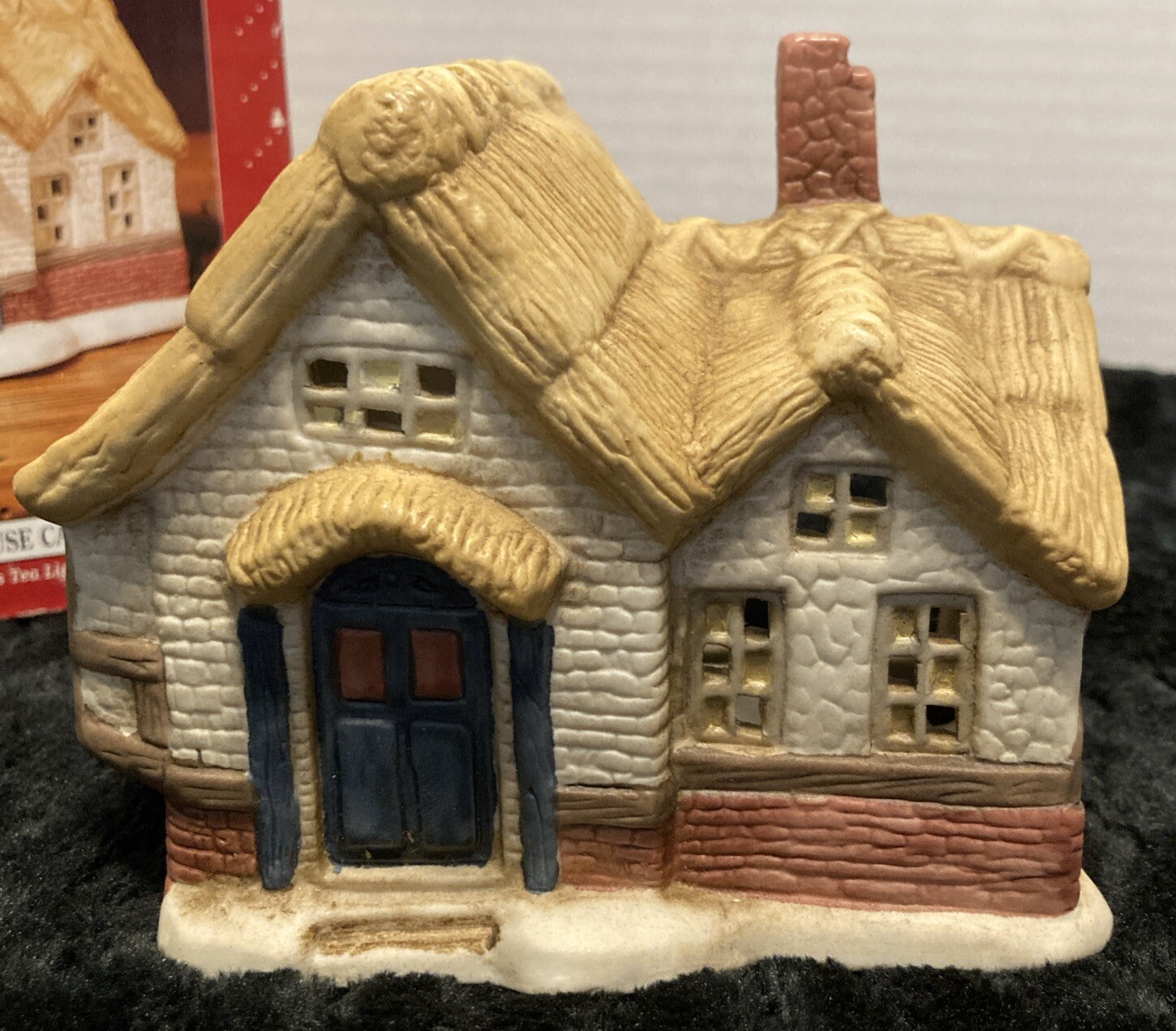 Holiday Time Porcelain Bisque House Candleholder