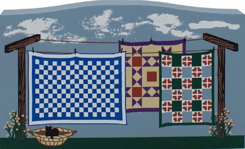 Cat’s Meow Amish Country Keepsake Clothesline of Quilts Casper Cat #L507 NEW