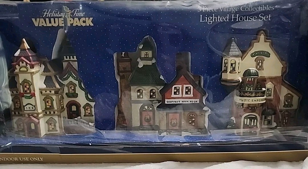 Holiday Time Value Pack 3 Piece Lighted Collectibles Lighted House Set Hand…