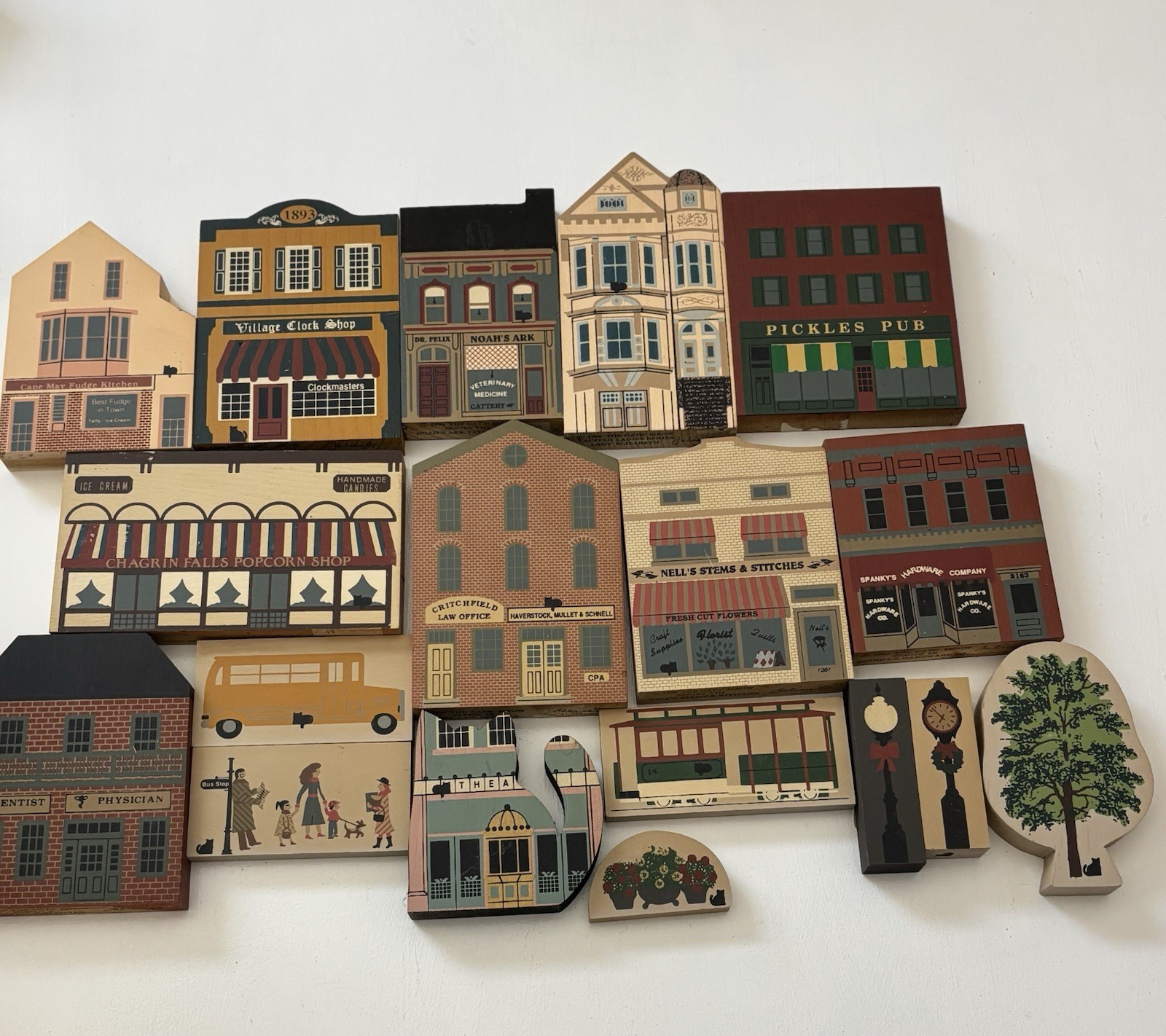 Vintage Cat’s Meow Buildings & Accessories 1986- 1992 Lot of 18 Some Signed