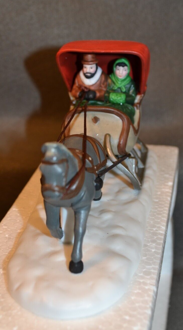 Dept. 56 Christmas Heritage Village Collection One Horse Open Sleigh 1988