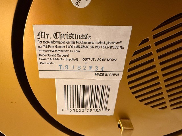 Mr. Christmas Grand Carousel Musical Rotating 30 Classic Songs