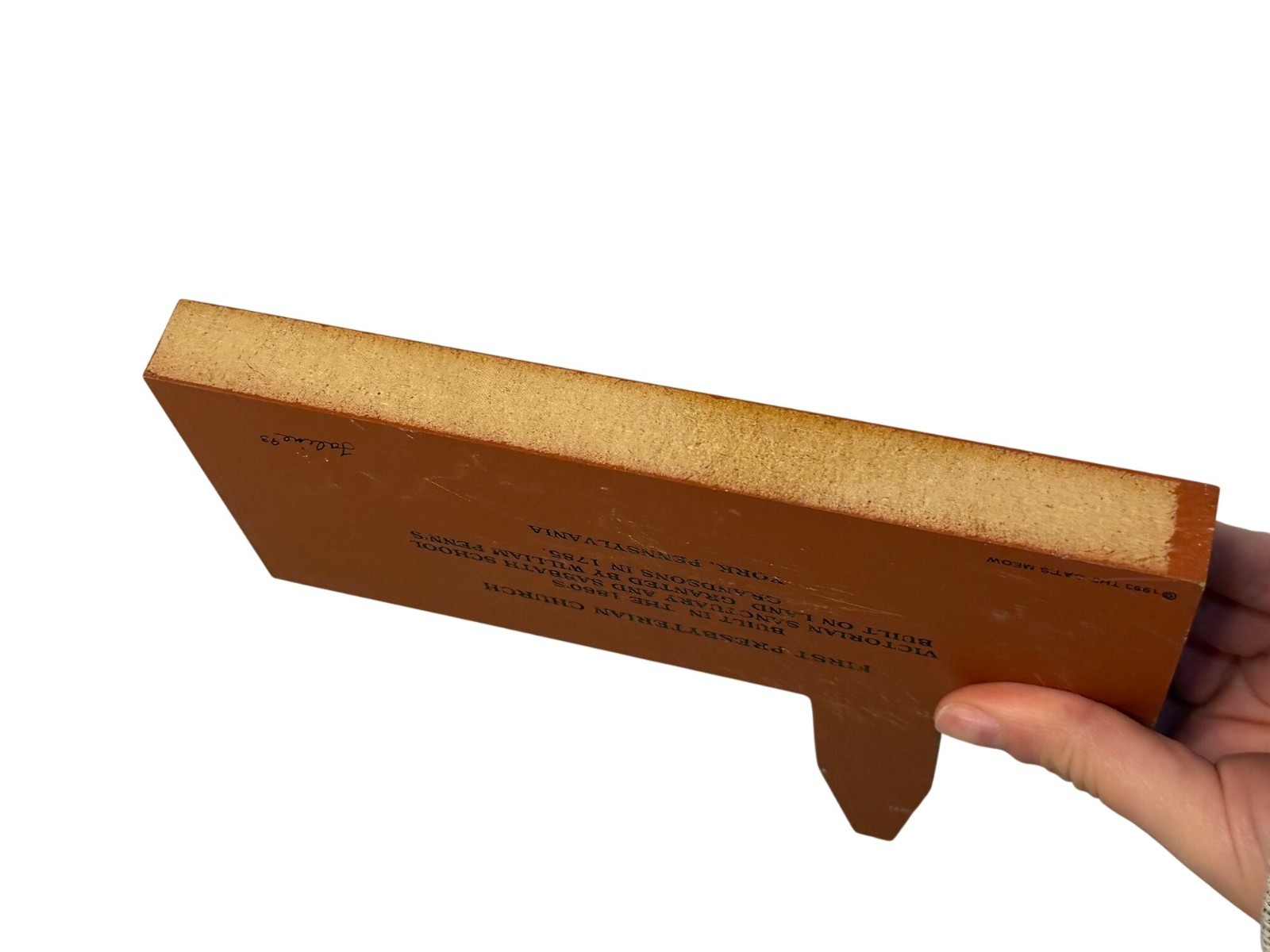 VTG 1993 The Cat’s Meow First Presbyterian Church Wood Shelf Sitter Collectible