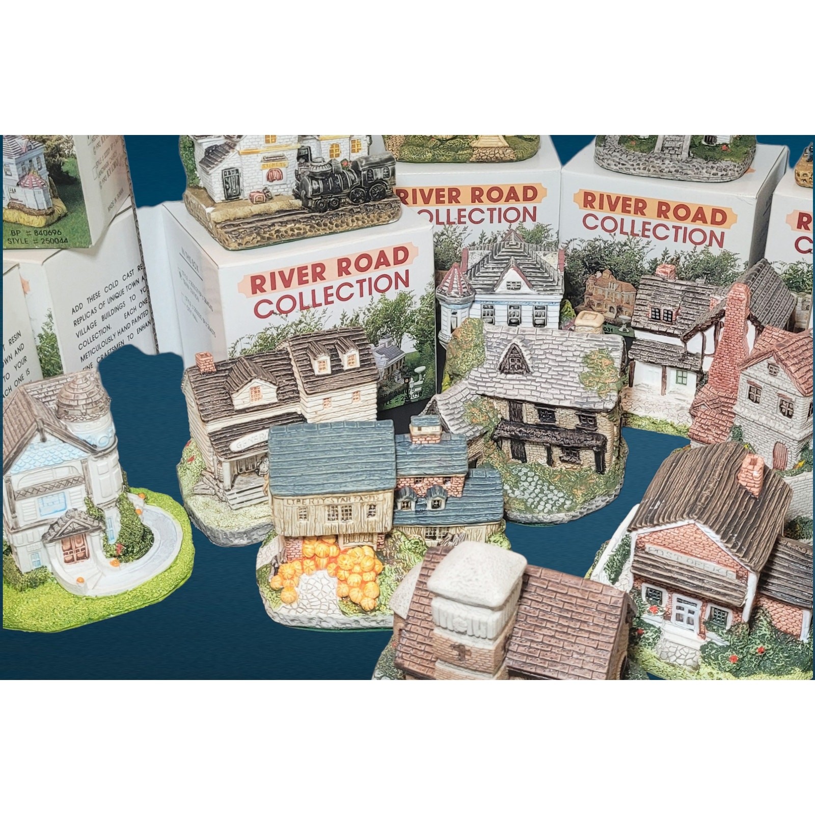 23 River Road Country Cottage Collection Village Buildings Taiwan Christmas Gift