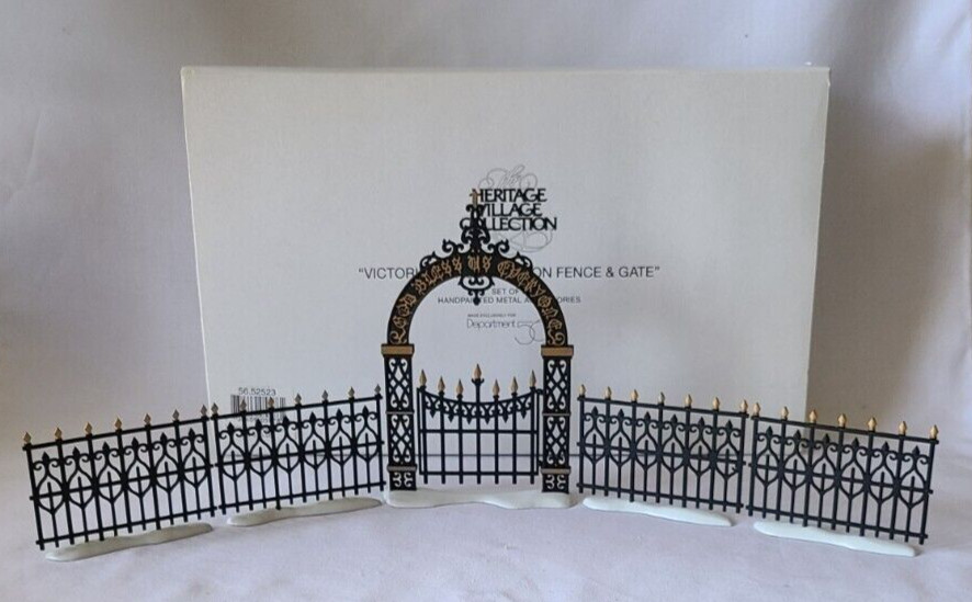 Dept 56 Village Accessories Victorian Wrought Iron Fence and Gate 56-52523 Boxed