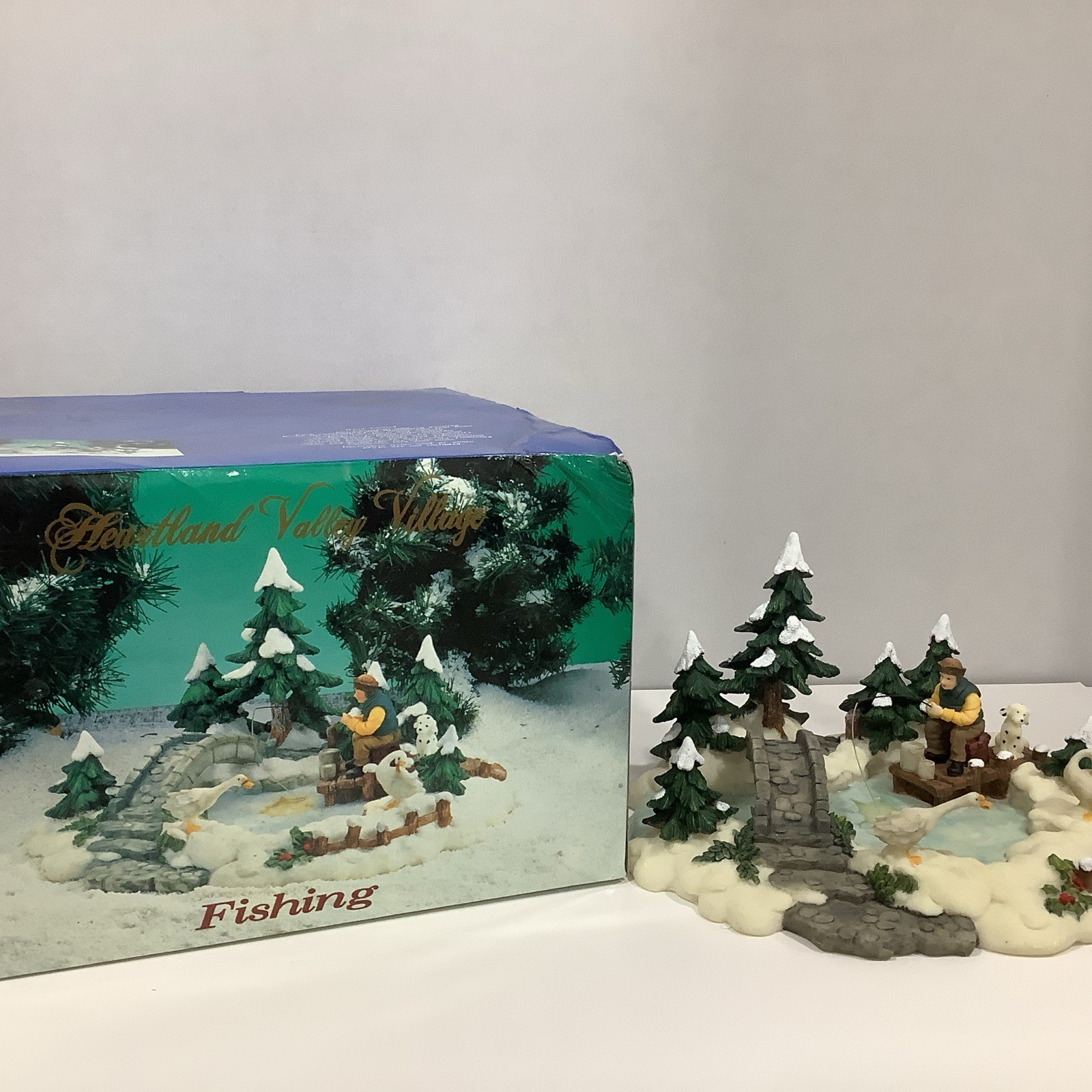 Heartland Valley Village #9837956 Accessory “Man And Dog Fishing W/Geese”
