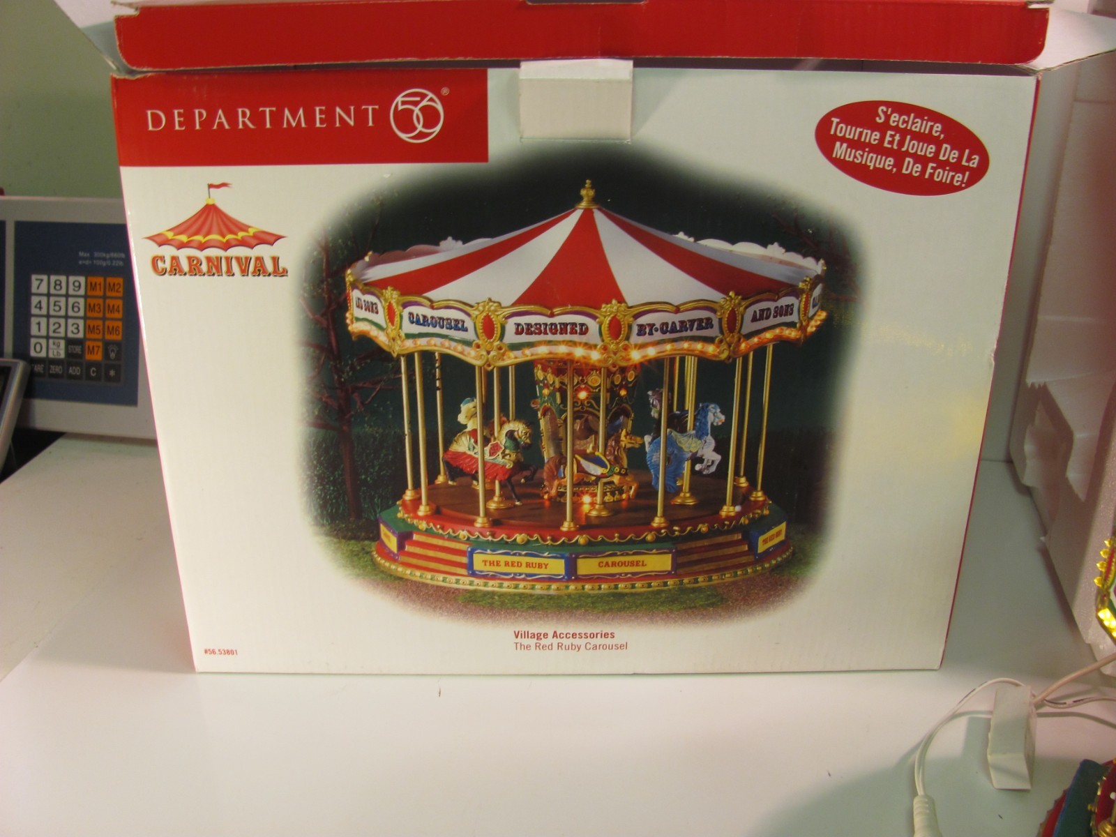 VTG Dept 56 The Red Ruby Carousel Carnival Series Village Accessories #56.53801