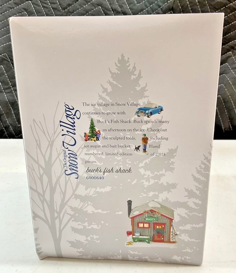 Dept 56 Snow Village, Buck’s Fish Shack 6000640 Ltd. Edition RET NEW – FREE SHIP